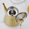 SANQIAHOME 1.2L(40oz) Stainless Steel Hammer Patterned Teapot With Removeable Infuser,Loose