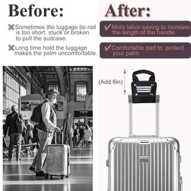Luggage Handle Extender, 7.9in High-Visibility Handle Extension with Comfortable Hand Strap for Luggage Handle, Ideal for Travelers for Luggage, Suitcase, Handbag and Carry On