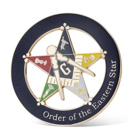 Leafence Premium Freemason Mason Car Emblem Badge Stunning Masonic Symbol with Compass Design for Luxury Vehicle Decoration (1, Order of The Eastern Star Emblem)