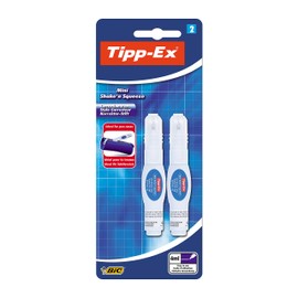 Tipp-Ex Mini Shake 'n Squeeze Correction Pen with Metal Tip 4 ml Blister Pack of 2 White