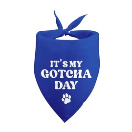 It's My Gotcha Day Dog Bandana Adopt Me Bandana Adoption Day Gifts for Dogs Blue Dog Bandana Pet Scarf for Dog Photo Prop Pet Accessories for Dog Lovers Owner Gift