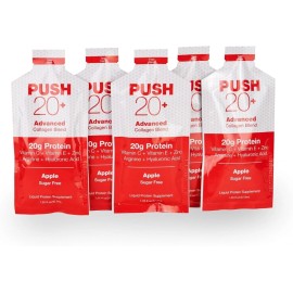 Liquacel PUSH20+ Liquid Collagen Protein Shot – 20g Pack of Five – Apple Flavor