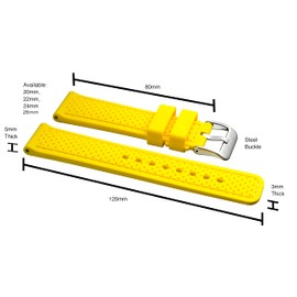 Correa de reloj de silicona resistente al agua de alta calidad con liberación rápida, de goma suave y gruesa, colores surtidos: 20 mm, 22 mm y 24 mm de ALPINE 22 mm