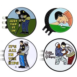 4pcs Golf Ball Marker with Magnetic Golf Hat Clip, Golf Accessories, Funny Golf Gifts Funny and Unique Golf Gift Magnetic Hat Clip Golf Accessories for Golf Lover