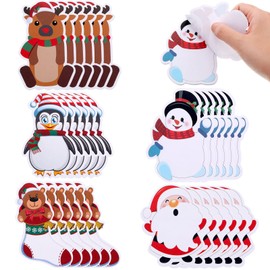 30 Pieces Christmas Notepad Winter Theme Self Sticky Notes Holiday Memo Notes for Work Study Decoration Present, Christmas Elements 5 Styles