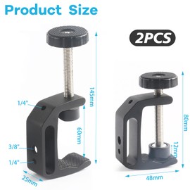 Forhandy Pack of 2 C Clamp, Adjustable Clamping Range is 0-47 mm, Aluminium Alloy Carrier Clamp, C Clamp, Small Screw Clamp