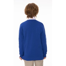SMILING PINKER Boys' V-Neck Uniform Long Sleeve Knitted Basic Sweater, royal