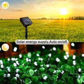 Micacorn Christmas Lights Solar String Light Garden Solar Fairy String Lights 39ft 8 Modes 100 LEDs Waterproof Solar String Lights for Outdoor Wedding Party Christmas Decorations