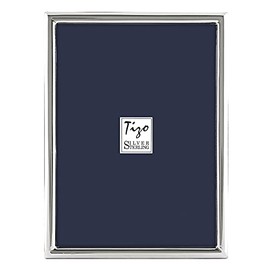 Siena TIZO 2x3 Thin Plain Silver Deco Picture Frame, Boutique Quality Photo Frame, TIZO Collection (925 Sterling Silver)