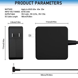Cargador 45W 65W para Asus portátil fuente de alimentación AC adaptador UX330 UX330U UX360 UX360C UX305 UX305C X541 F553 F553M F556u F302 K556 K556U X553SA Q200 S200E S510 S510U S510UA X553 X553M X540