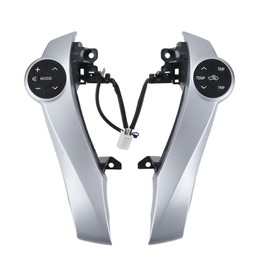 Steering Wheel Trim with Control Buttons Steering Wheel Radio Control Switch Buttons Silver ABS Multifunction Automotive Replacement for 2009‑2014