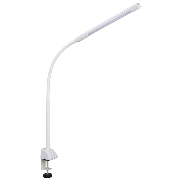 OHM Electric LED Clamp Light, 3-Level Dimmer, White, Desk Stand, Desk Lamp, Brightness Adjustable, OAL-LD42AG-W 06-3688