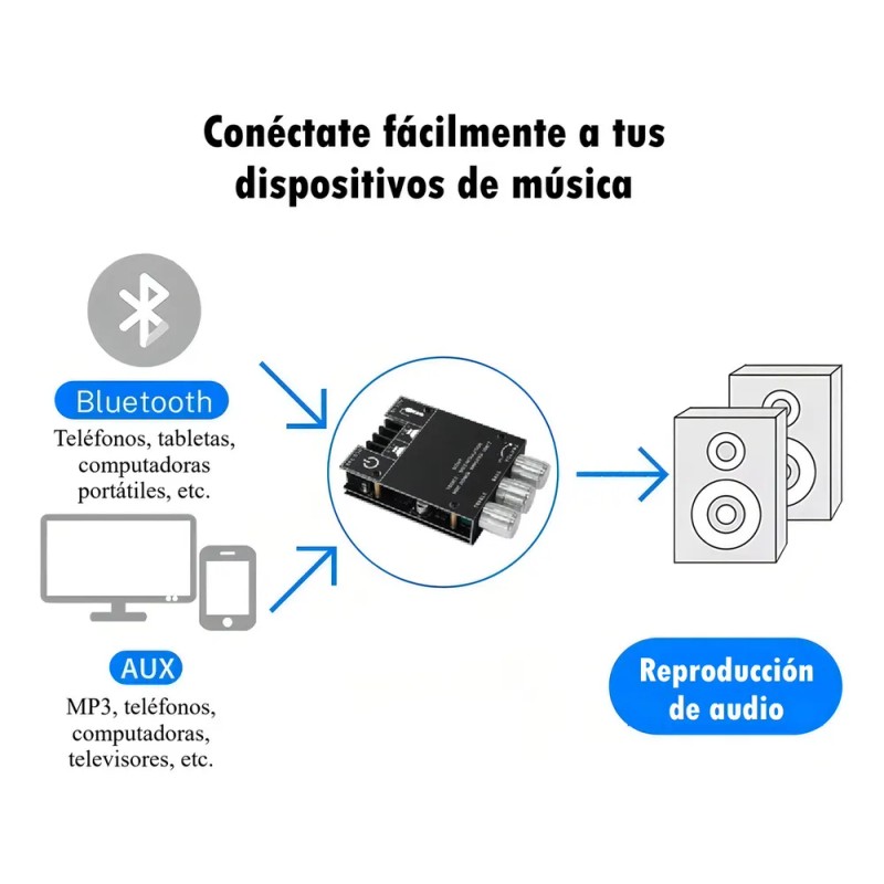 Placa Amplificadora Digital Bluetooth 5.0 50w X 2 2.0 Canales