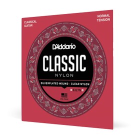 D'Addario Cuerdas de nylon para guitarra clásica Student, EJ27N, tensión normal, juego de 6 cuerdas, paquete de 1