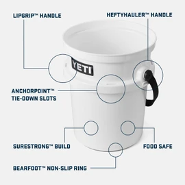 YETI Loadout 5-Gallon Bucket, Impact Resistant Fishing/Utility Bucket, Key Lime