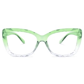 Zeelool Elegante TR90 ojo de gato de gran tamaño gafas de bloqueo de luz azul para las mujeres 100% protección UV400 gafas Edna ZOT524812, Op0797619-06 Verde, L