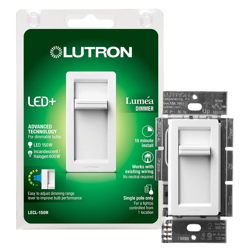 Lutron Lumea C-L White 150 watts Slide Dimmer Switch 1
