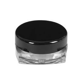 50pcs Empty Cosmetics Container Pots Bottles Travel Plastic Jars Sample Pots for Cream, Powder, Makeup Storage (Black)