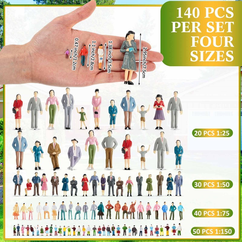 Namalu 140 Pcs Mini People Figurines 1: 25 1: 50