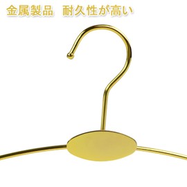 Clothes Hangers, Clip Hangers, Set of 10, Washable, Pants, Hanner, Non-Slip, Prevents Shape, Gold, Stainless Steel Hangers, for Adults/Children/Babies, Durable, Lightweight, Stylish, 11.0 inches (28