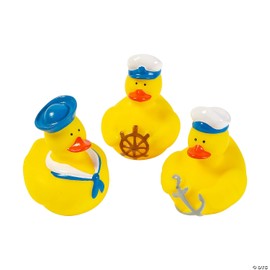 Fun Express Nautical Sailor Hat Rubber Ducks (Set of 12 Duckies) Party Favors and Supplies…