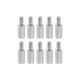 YOKIVE Pack of 10 M3 Spacer Screws Nickel-Plated Hexagonal PCB Spacers Keep Height Consistent Perfect for Motherboard (Silver Tone 10 mm + 6 mm)