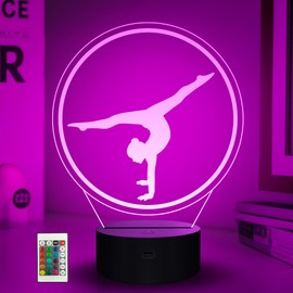 Ammonite Gymnastik Night Light, 3D-LED-Gymnastik-Sportlampe mit 16 Farbwechseln, Fernbedienung und Timer, Geschenke für Mädchen, Frauen, Sportlerinnen und Gymnastikbegeisterte