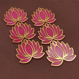 Handicraft Storeroom Presents Acrylic Lotus Flower Cutout,DiyRangoli kit, Decoration for Diwali,dashera,pooja Decoration,festival gift,wedding decoration(pink color set of 6 loyus, size3 x 3 inch)