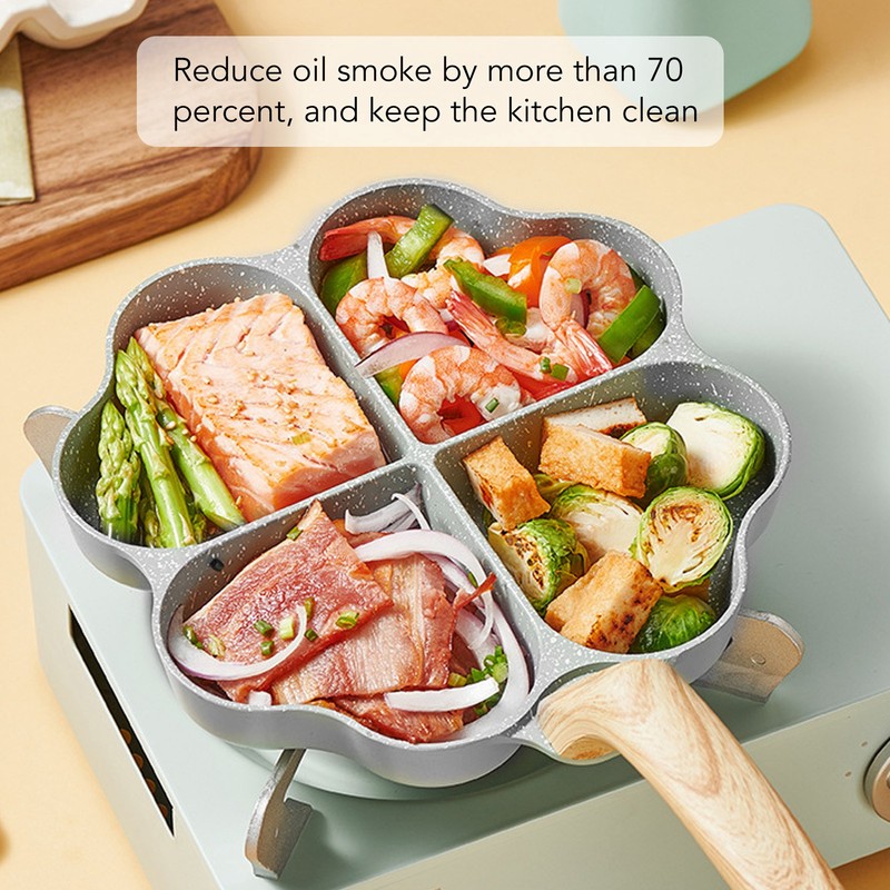 Egg Frying Pan Nonstick Heart Shaped 4 Cup Uniform Heating