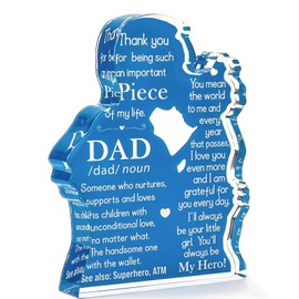 Father's Day Dad Gifts from Daughter Son, Acrylic Desk Decor Signs, Dad Birthday Gifts, New Dad Daddy Stepdad Dad Gifts, Birthday Love Gifts,Idea Present for Dad Birthday Christmas Fathers Day (DAD)
