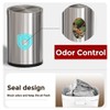 LEASYLIFE Brushed Nickel Bathroom Trash Can,Stainless Steel Garbage Can with