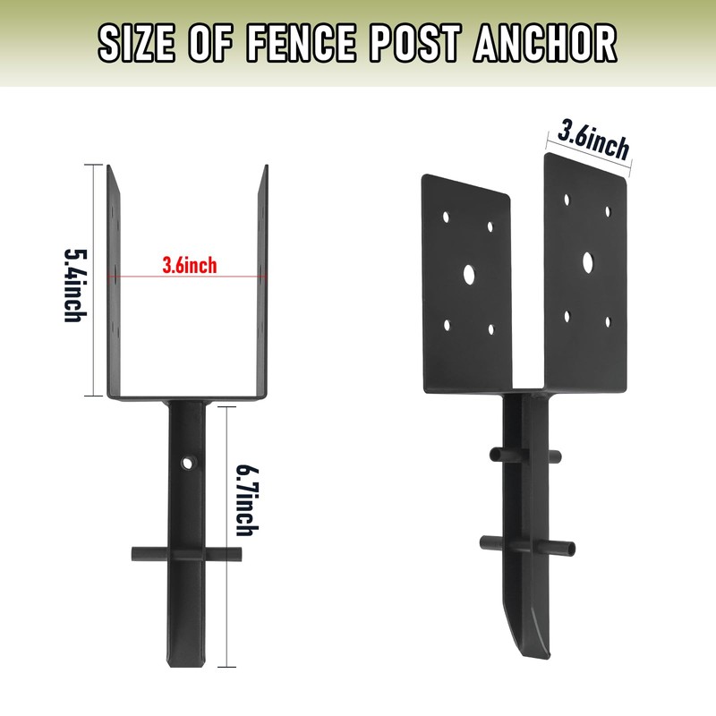 Nrspp 4x4 Concrete Post Anchor 6 Pcs (Inner Dia 3.6"x3.6")