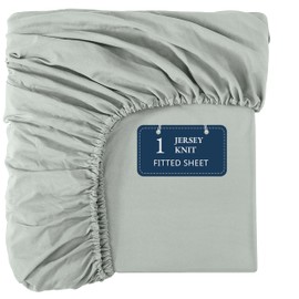 Twin Size Fitted Sheet Only - Dynamic 4 Way Stretch Fit - All Around Elastic 15 Inch Deep Pocket Fitted Bottom Sheet - Ultra Soft, Wrinkle Free & Machine Washable - Perfect for Modern Homes - Mineral