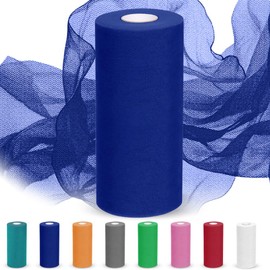 Tulle Fabric, Tulle Fabric Roll 30 cm x 92 m, Organza Fabric as Decorative Fabric, Tulle Ribbon Tulle Decorative Fabric for Tutu Skirts, Gift Wrapping, Wedding, Decoration, DIY (Dark Blue)