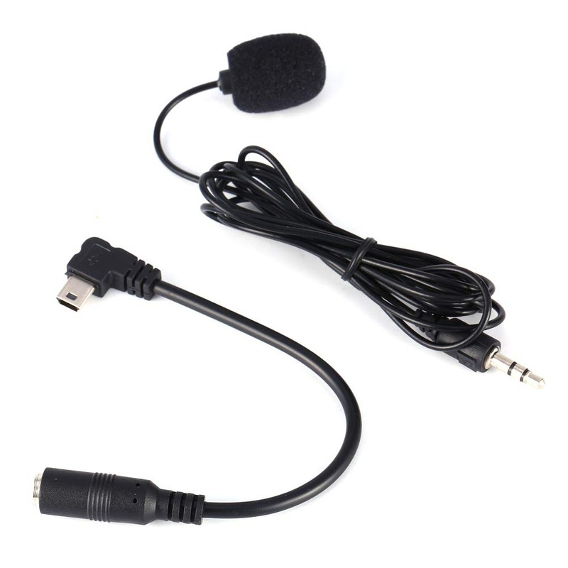 Akozon Black External 3.5mm Microphone Clip On Microphone Adapter Cable