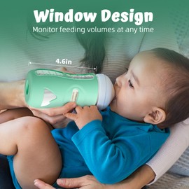 LOTBILL 2 Pack Silicone Bottle Sleeves for Avent Natural Glass Baby Bottles, Protection and Insulation, Glass Baby Bottle Sleeve Compatible with Avent Glass Bottles 8 oz, Dishwasher Safe, BPA Free