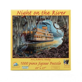 SUNSOUT INC - Night on The River - 1000 pc Jigsaw Puzzle by Artist: Roberta Wesley - Finished Size 20" x 27" - MPN# 51004