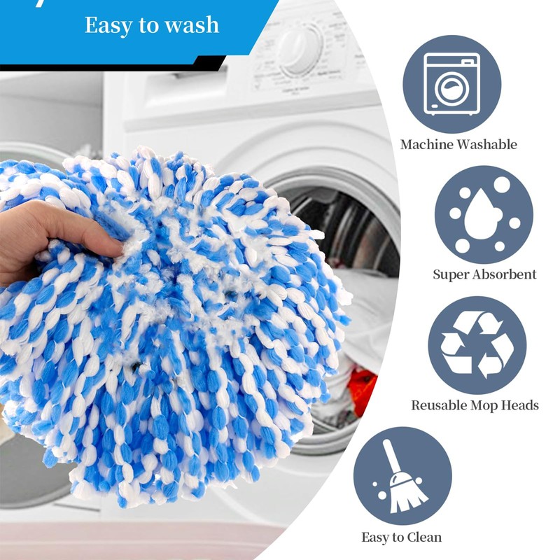 3 Pack Mop Replacement Heads+1PCS Triangle Base Compatible with Vileda