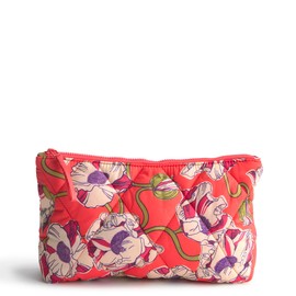 Vera Bradley Women's Nylon Medium Pouch Makeup Bag, Swirling Poppies, One Size
