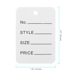 NINGWAAN 5000 PCS White Paper Price Tags, 2 x 1.4 inch Perforated Writable Clothing Price Labels Coupon Store Tags Without String for Retail, Product, Jewelry