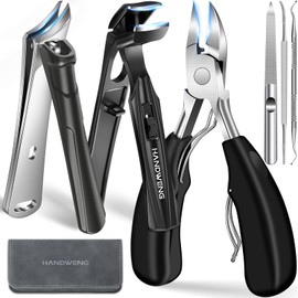 2025 Toenail Clippers for Seniors Thick Toenails, Angled Head Large Toe Nail Clippers for Thick Nails for Men, Heavy Duty Ingrown Toenail Clippers with Wide Jaw, Slanted Nail clippers with Long Handle