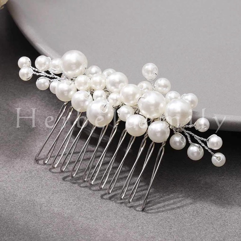 Herbeluemily Hair Ornament, Headdress, Hair Accessories, Hair Pin, Pearl, 5-piece