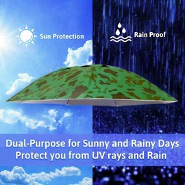 Murnfahs Hands Free & Funny Umbrella Hat, Hands Free UV Protection,Beach Party Large Fishing Hats,Folding Sun Rain Cap Adjustable Size Fits Kids, Men & Women for Fishing, Gardening and Golf