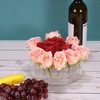 sourcing map 3 Pcs Acrylic Flower Vase, 6 Inch Round