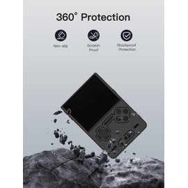 for Trimui Brick Handheld Game Console Gaming Controller Silicone Grip Case ，Soft Skin Silicone Case Full Protective Case Cover with Lanyard-Black