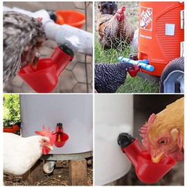 Poultry Waterers, 10Pcs Automatic Chicken Water Dispenser Cup for Pigeons Quail Hen Duck Turkeys Geese