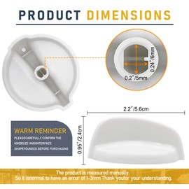 WB03T10282 Gas Stove knob White for GE Surface Burner Control Assembly, Compatible Replaceable PS2321074,AP4345833,1461063（5 Pack）