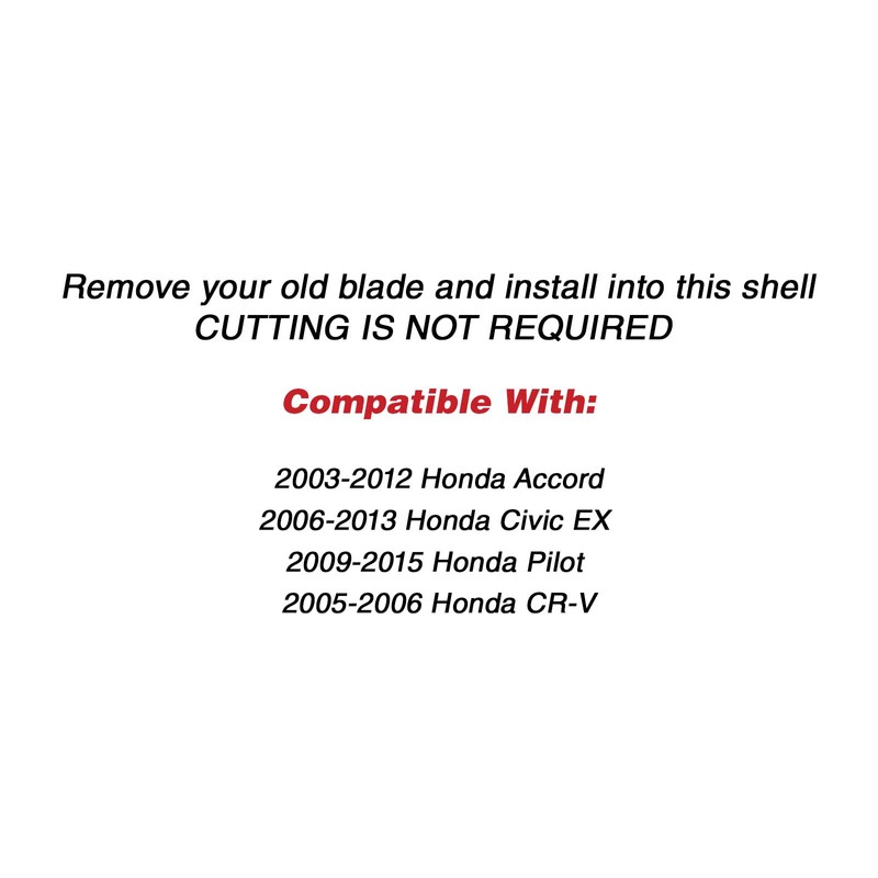 NO Cut Key Fob Case Shell for Honda Accord Civic