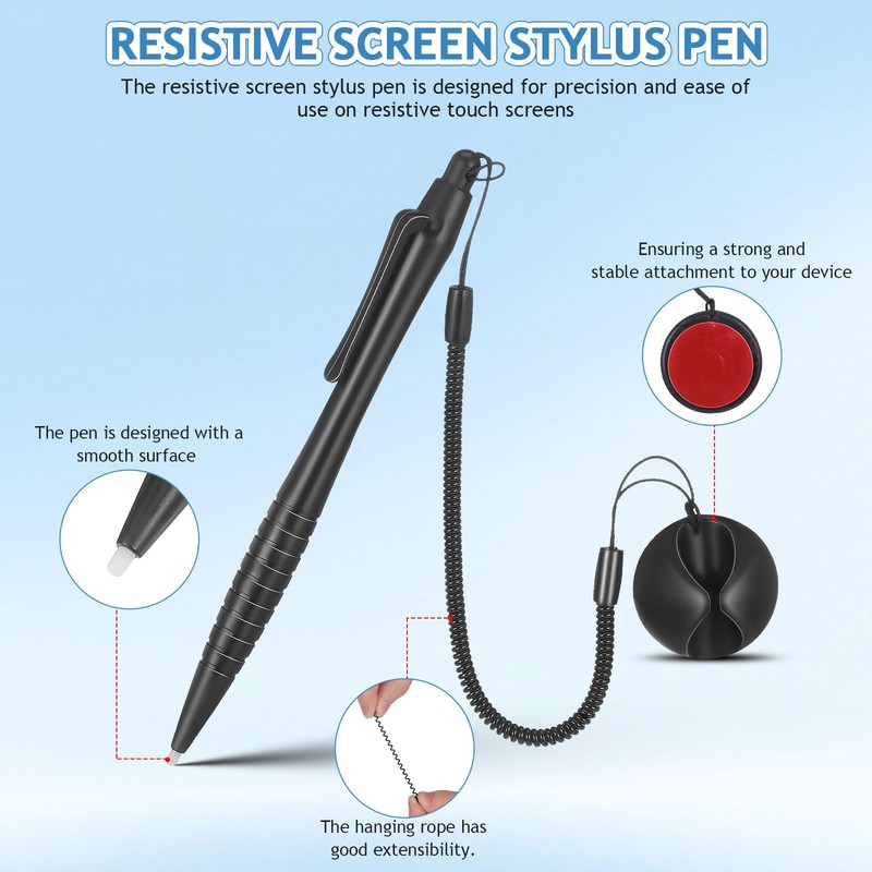 Sewroro 2pcs Resistive Stylus Pen for Touchscreen with Spring Rope