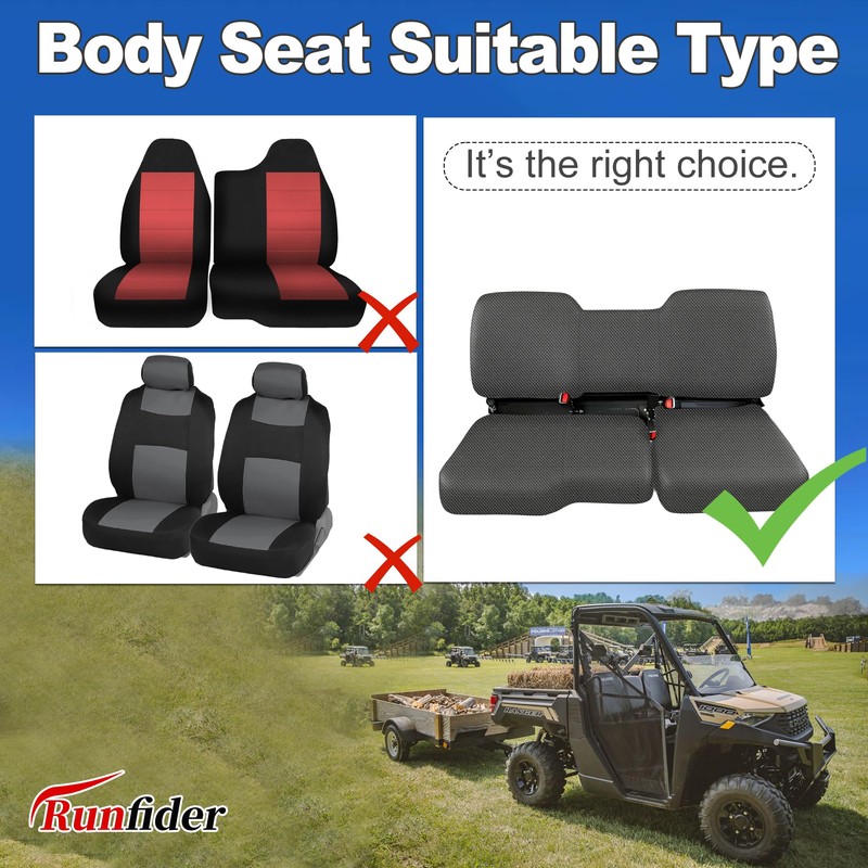 runfider UTV Seat Covers fit for Polaris Ranger 1000 2020